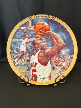 Michael Jordan Collector Plate 'The Comeback' - White & Red